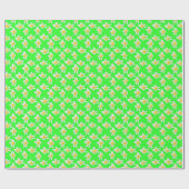 緑の背景に美しい黄色と白のプルメリアの花 ラッピングペーパー (フラット)