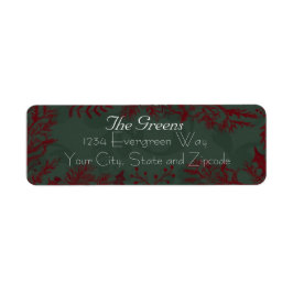 緑の背景に赤いクリスマスの緑 ラベル