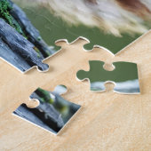 緑の背景に赤いリス ジグソーパズル (側面)