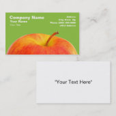 緑の背景に赤いリンゴ 名刺 (正面/裏面)