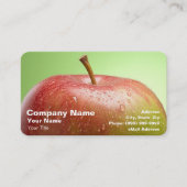 緑の背景に赤いリンゴ 名刺 (正面)