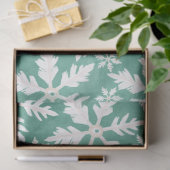 緑の背景に降り注ぐ大きな白い雪 薄葉紙 (ギフト)