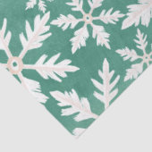 緑の背景に降り注ぐ大きな白い雪 薄葉紙 (詳細)