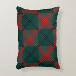 緑の背景に黒と赤のボールまたは穴 アクセントクッション