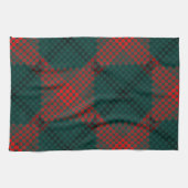 緑の背景に黒と赤のボールまたは穴 キッチンタオル (横)