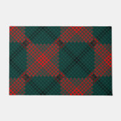 緑の背景に黒と赤のボールまたは穴 ドアマット (正面)