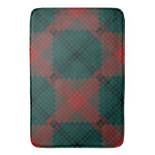 緑の背景に黒と赤のボールまたは穴 バスマット (正面縦)