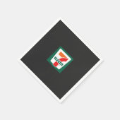 緑の背景に7つのロゴ スタンダードカクテルナプキン (角)