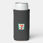 緑の背景に7つのロゴ スリム缶クーラー (Seltzer正面)