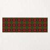 緑の背景に「赤い線」の形が浮く ヨガマット (正面(横))