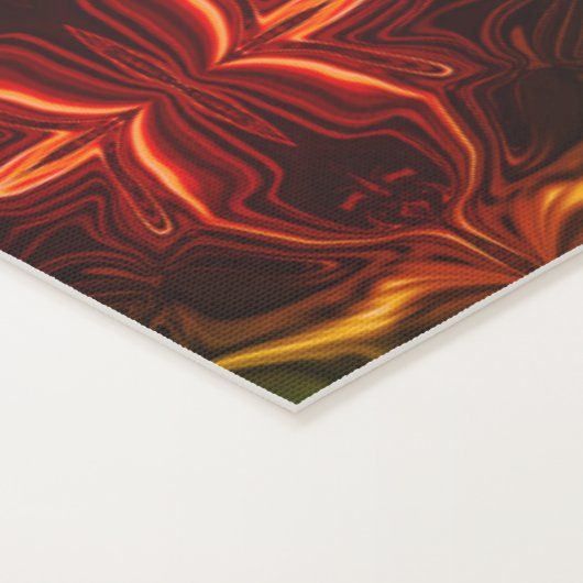 緑の背景に「赤い線」の形が浮く ヨガマット (詳細)