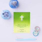 緑の背景のキリスト教の十字 チラシ (シングル)