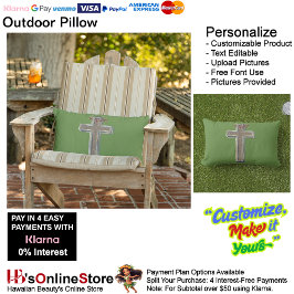 緑の背景のクロス屋外ピロー アウトドアクッション