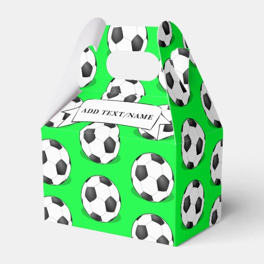 緑の背景のサッカーボール名前をカスタムする フェイバーボックス (裏面サイド)