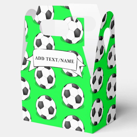 緑の背景のサッカーボール名前をカスタムする フェイバーボックス (オープン)