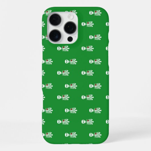 緑の背景のスケルトン iPhoneケース (裏面)