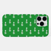 緑の背景のスケルトン iPhoneケース (裏面横)