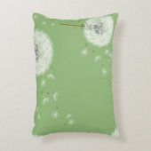 緑の背景のタンポポパターン アクセントクッション (正面(垂直))