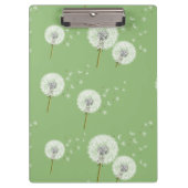 緑の背景のタンポポパターン クリップボード (正面)