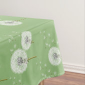緑の背景のタンポポパターン テーブルクロス (インサイチュ)