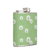 緑の背景のタンポポパターン フラスク (右)
