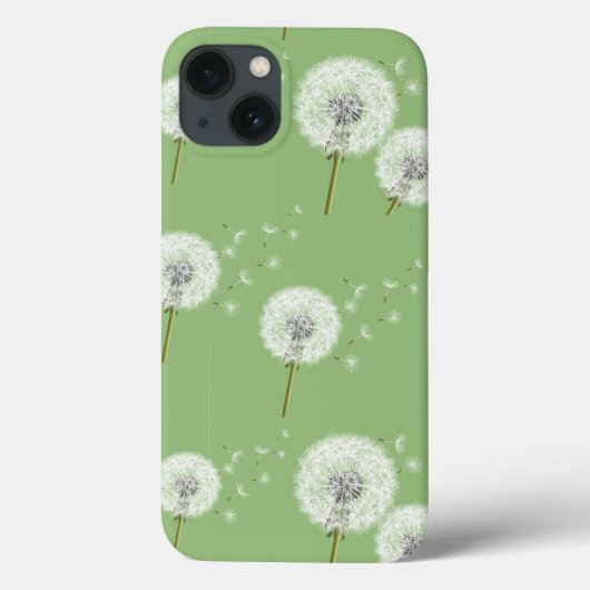 緑の背景のタンポポ模様 Case-Mate iPhoneケース (裏面)