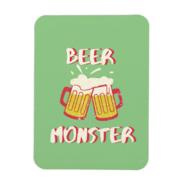 緑の背景のビールモンスターマグネット マグネット