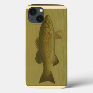 緑の背景のブラックバス iPhone 13ケース