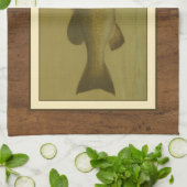 緑の背景のブラックベース キッチンタオル (折り畳み)