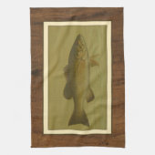 緑の背景のブラックベース キッチンタオル (縦)