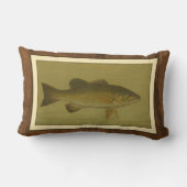 緑の背景のブラックベース ランバークッション (裏面)