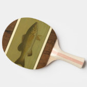 緑の背景のブラックベース 卓球ラケット (横)