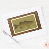 緑の背景のブラックベース 長方形シール (封筒)