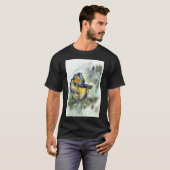 緑の背景のベタの魚のイラスト Tシャツ (正面フル)