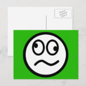 緑の背景のユーモラスな顔 ポストカード (正面/裏面)
