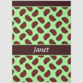 緑の背景の上の赤いテントウムシ 薄葉紙 (正面)