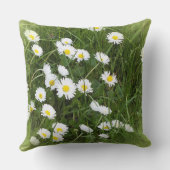 緑の背景の前の明るい大きな花 クッション (裏面)