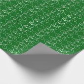 緑の背景の多くの白い自転車アイコン ラッピングペーパー (角)