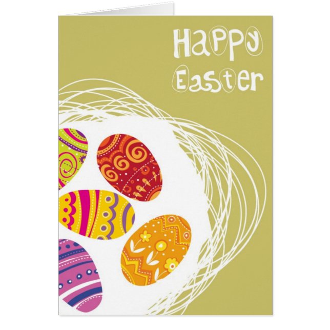 緑の背景の巣のイースターエッグ (正面)