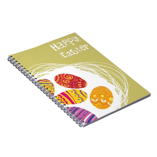 緑の背景の巣のイースターエッグ ノートブック (右側)