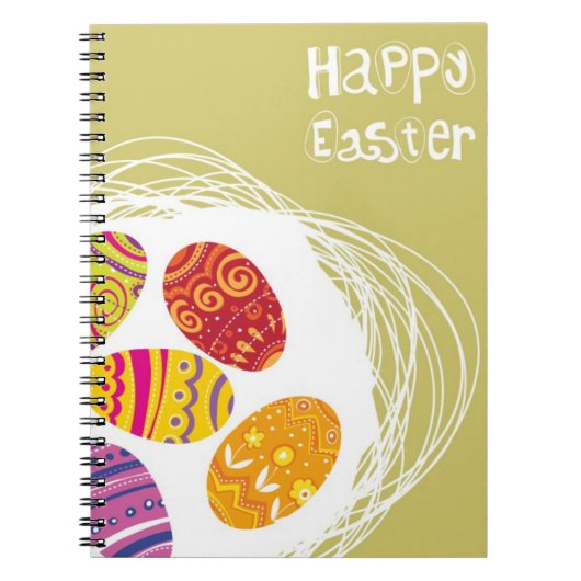 緑の背景の巣のイースターエッグ ノートブック (正面)