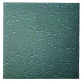 緑の背景の水滴 タイル (正面)