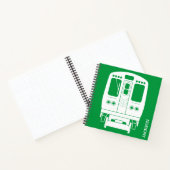 緑の背景の白いシカゴ「L」プロフィール ノートブック (内部)
