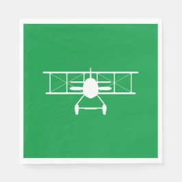 緑の背景の白い二面縦断 スタンダードランチョンナプキン