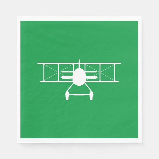 緑の背景の白い二面縦断 スタンダードランチョンナプキン (正面)