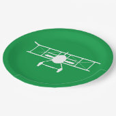 緑の背景の白い二面縦断 ペーパープレート (アングル)