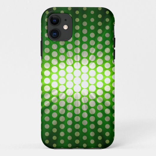 緑の背景の白い水玉模様 Case-Mate iPhoneケース (裏面)