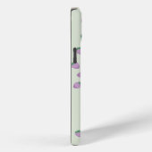 緑の背景の紫いちごパターン Case-Mate iPhoneケース (裏面 / 右)
