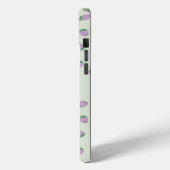 緑の背景の紫いちごパターン Case-Mate iPhoneケース (裏面 / 左)