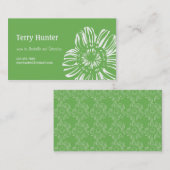 緑の背景の花 コーリングカード (正面/裏面)